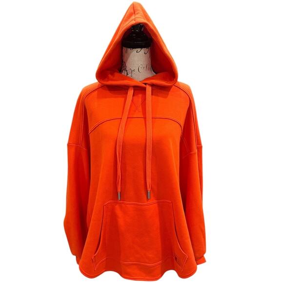 Savage x Fenty Essential Oversized Hoodie in Red Tempo - Picture 2 of 7
